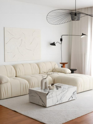 Ecksofa Sofa Polstersofa L Form Eckgarnitur Couch Beige Modern Polster