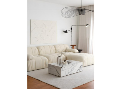Ecksofa Sofa Polstersofa L Form Eckgarnitur Couch Beige Modern Polster