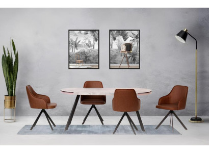 Essgruppe Essecke Esstisch Stühle Gruppe 5tlg Esszimmer Braun Tisch
