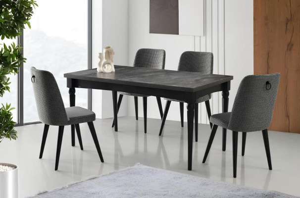 Essgruppe Essecke Ausziehbar Esstisch Stühle Luxus 7tlg Esszimmer Grau