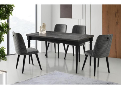 Essgruppe Essecke Ausziehbar Esstisch Stühle Luxus 7tlg Esszimmer Grau