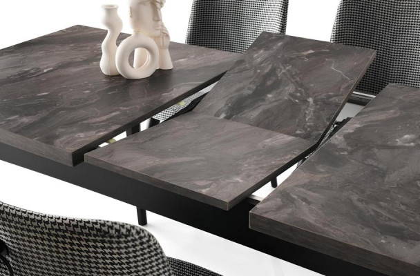 Essgruppe Essecke Ausziehbar Esstisch Stühle Luxus 7tlg Esszimmer Grau