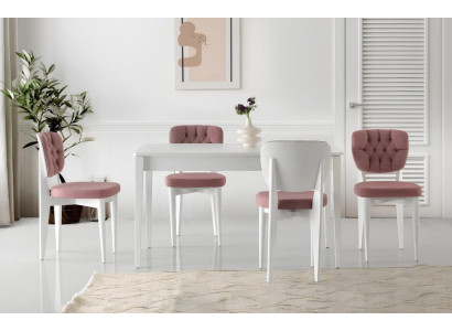 Esstisch Ausziehbar Essecke Essgruppe Stühle 5tlg Esszimmer Weiß Tisch