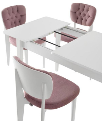 Esstisch Ausziehbar Essecke Essgruppe Stühle 5tlg Esszimmer Weiß Tisch