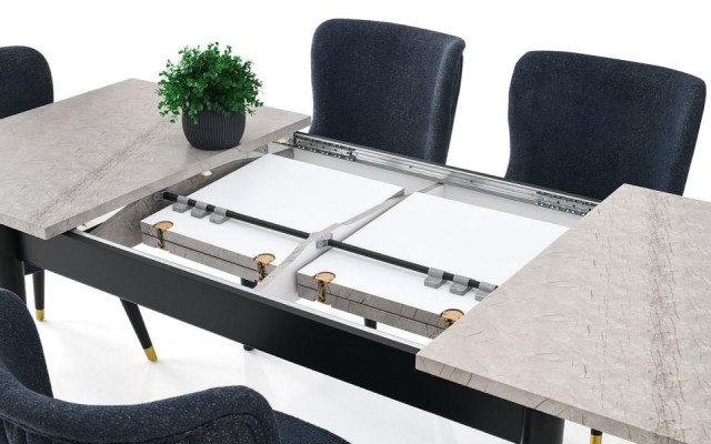 Essgruppe Essecke Ausziehbar Esstisch Stühle Luxus 7tlg Esszimmer Grau