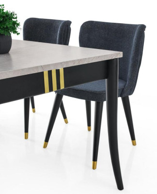 Essgruppe Essecke Ausziehbar Esstisch Stühle Luxus 7tlg Esszimmer Grau