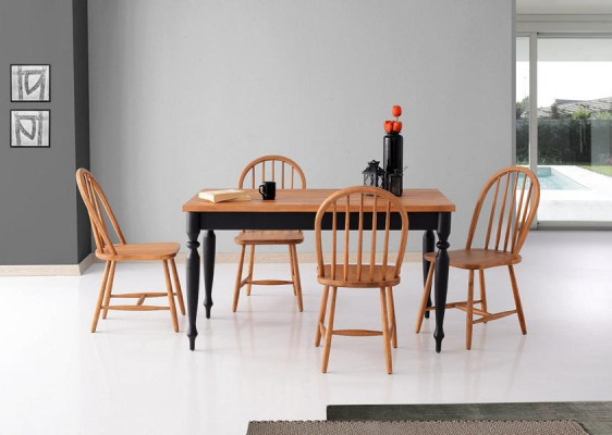 Essgruppe Esszimmer Tisch Essecke Esstisch Holztisch Stühle 5tlg Braun