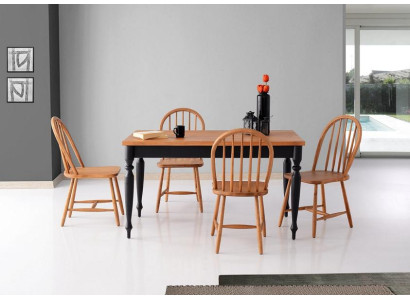 Essgruppe Esszimmer Tisch Essecke Esstisch Holztisch Stühle 5tlg Braun