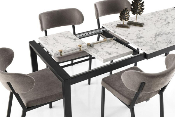 Essgruppe Essecke Holztisch Esstisch Stühle Set 7tlg Grau Esszimmer