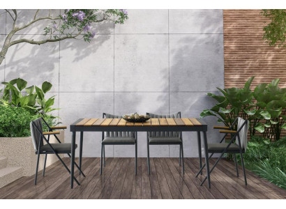 Esszimmer Essgruppe Essecke Holztisch Esstisch Stühle Set 5tlg Grau