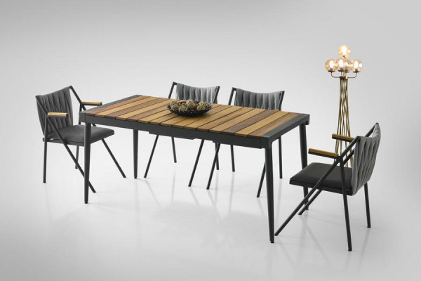 Esszimmer Essgruppe Essecke Holztisch Esstisch Stühle Set 5tlg Grau