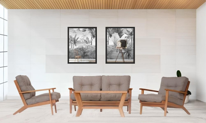 Gartenmöbel Sitzgruppe Sofa Holz Sitzer Grau Couchtisch Set 4tlg
