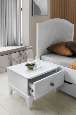 Nachttisch Nachtkonsole Beistelltisch Konsolen Tische Holz Weiß Tisch Neu
