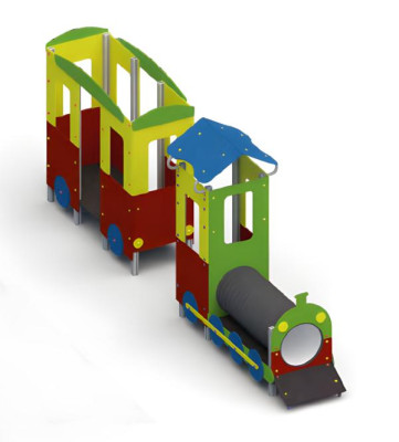 Spielplatz Kinderspielareal Spielhäuschen Balancierbalken Bewegungsfläche