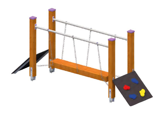 Spielplatz Schwingbrücke Balancierbrücke Hängebrücke Kletterbrücke Wackelbalken