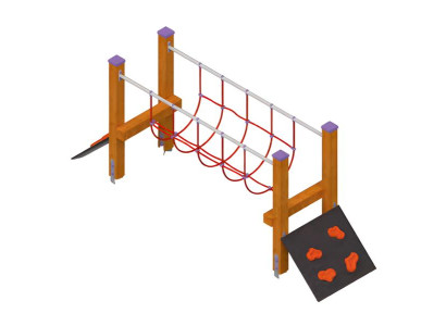 Spielplatz Spielbereich Balancierbrücke Schwebebalken Aktivplatz Wippbrücke