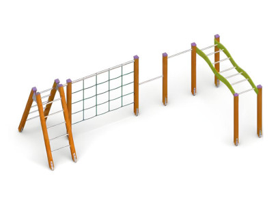 Spielplatz Kletterkombination Seilweg Übungsbrücke Abenteuerplatz Freizeitbrücke