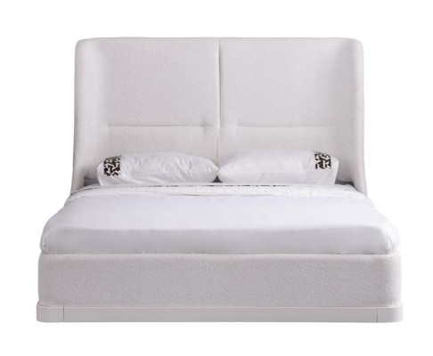 Schlafzimmergarnitur Polsterbett mit 2x Nachttische Weiß  Schlafzimmer