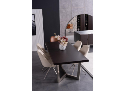 Esszimmer Set Esstisch Esszimmerstühle Stühle Tisch Leder Metall Küche