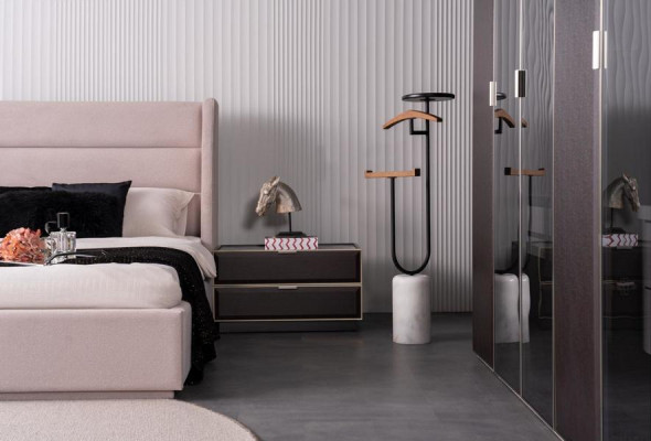 Schlafzimmer Komplett 3tlg. Set Bett Nachttische Schlafzimmergarnitur