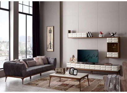 Wohnwand Couchtisch Sofa 3 Sitzer TV Ständer RTV Lowboard Wandschrank
