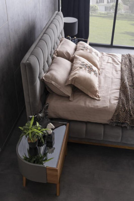 Schlafzimmer Komplett Bett 2x Nachttische Kommode Spiegel Doppelbett