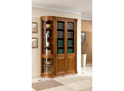 Wohnzimmer Komplett Glasvitrine Eckvitrine Stilvoller Bücherregal Möbel Set 2tlg