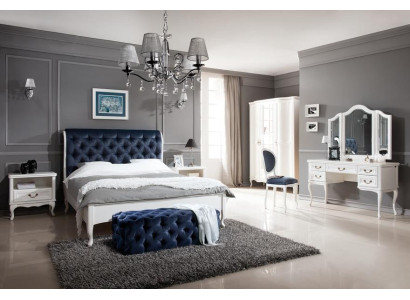 Schlafzimmer Komplett Bett Stilvoller 2x Nachttische Klassisches Schminktisch