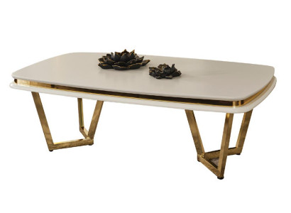 Beige Couchtisch Modern Sofatische Metalltische Robust Wohnzimmertisch