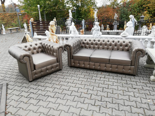 XXL Big Luxus Couch Goldene Chesterfield Sofagarnitur Sofa Couchen Sofas Polster