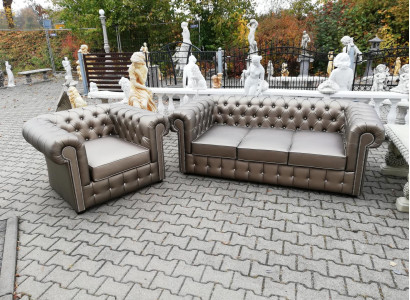 XXL Big Luxus Couch Goldene Chesterfield Sofagarnitur Sofa Couchen Sofas Polster