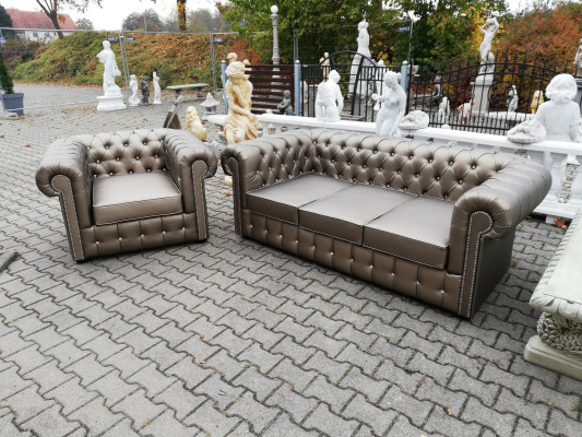XXL Big Luxus Couch Goldene Chesterfield Sofagarnitur Sofa Couchen Sofas Polster