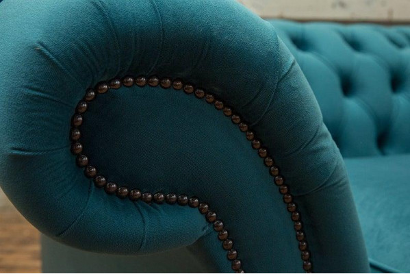 3 Sitzer 210cm Luxus Bank Sofa Couch Turkis Wohnzimmer Kanzlei Möbel Sofas Neu