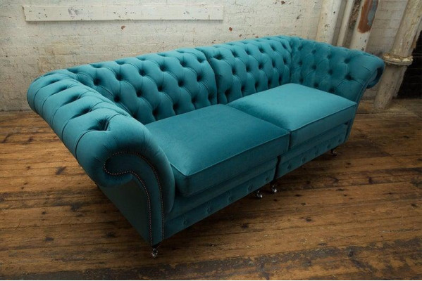 3 Sitzer 210cm Luxus Bank Sofa Couch Turkis Wohnzimmer Kanzlei Möbel Sofas Neu