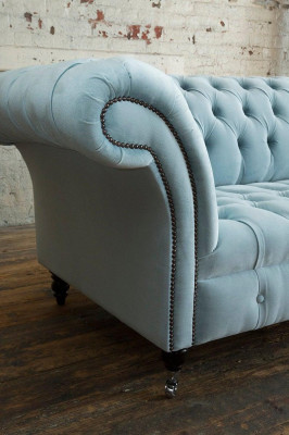 3 Sitzer Chesterfield Couch Sitz Textil Stoff Leder Couchen Sofas Sofa Polster