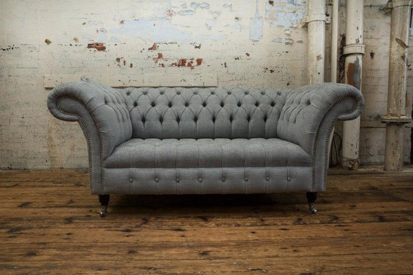 Design Sofa 2 Sitzer Sessel Chesterfield Luxus Klassische Textil Couchen Sofas