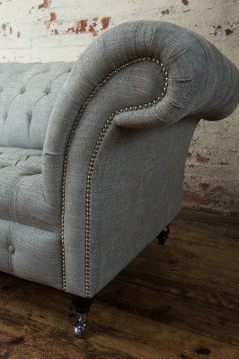 Design Sofa 2 Sitzer Sessel Chesterfield Luxus Klassische Textil Couchen Sofas