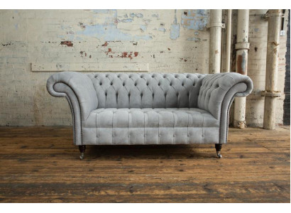 2 Sitzer Chesterfield Leder Couch Sofa Polster Sofas Design Luxus Sofas Textil