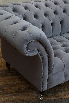 Design Sofa 4 Sitzer Couch Polster Luxus Klassische Textil Sofas Chesterfield