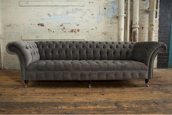 XXL 4 Sitzer Sofa Polster Couch Big Sofas Couchen Chesterfield Leder Textil Neu