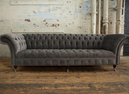 XXL 4 Sitzer Sofa Polster Couch Big Sofas Couchen Chesterfield Leder Textil Neu