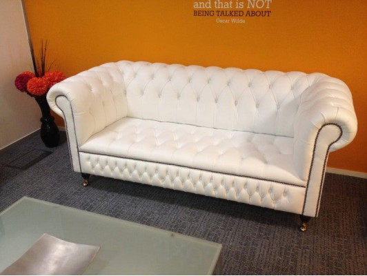3 Sitzer Chesterfield Couch Sitz Textil Stoff Couchen Sofas Sofa Polster Leder