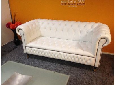 3 Sitzer Chesterfield Couch Sitz Textil Stoff Couchen Sofas Sofa Polster Leder