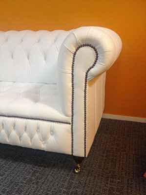 3 Sitzer Chesterfield Couch Sitz Textil Stoff Couchen Sofas Sofa Polster Leder