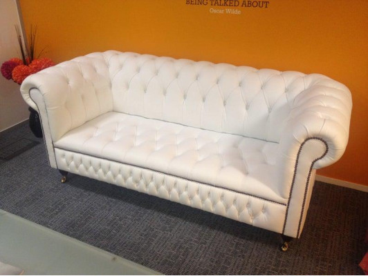 3 Sitzer Chesterfield Couch Sitz Textil Stoff Couchen Sofas Sofa Polster Leder