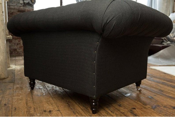 3+1 Sitzer Edle Designer Chesterfield Couch Garnitur Textil Polster Leder Sofa