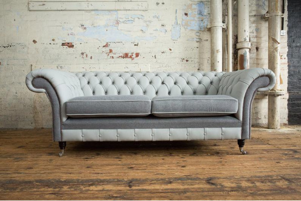 Design Polster Sofa 3 Sitzer Couch Luxus Klassische Textil  Sofas Chesterfield