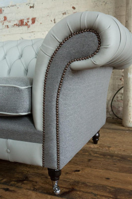 Design Polster Sofa 3 Sitzer Couch Luxus Klassische Textil  Sofas Chesterfield