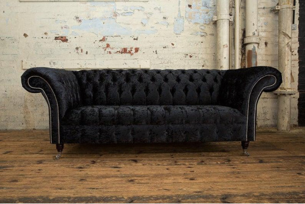 Design Luxus Stoffsofas Chesterfield Textil  Sofa 3 Sitzer Sofa Polster Sofas