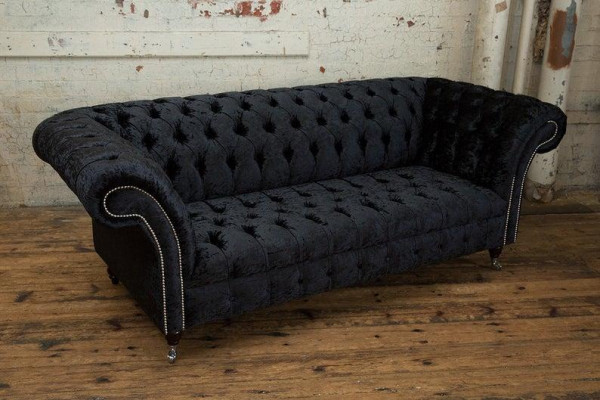 Design Luxus Stoffsofas Chesterfield Textil  Sofa 3 Sitzer Sofa Polster Sofas